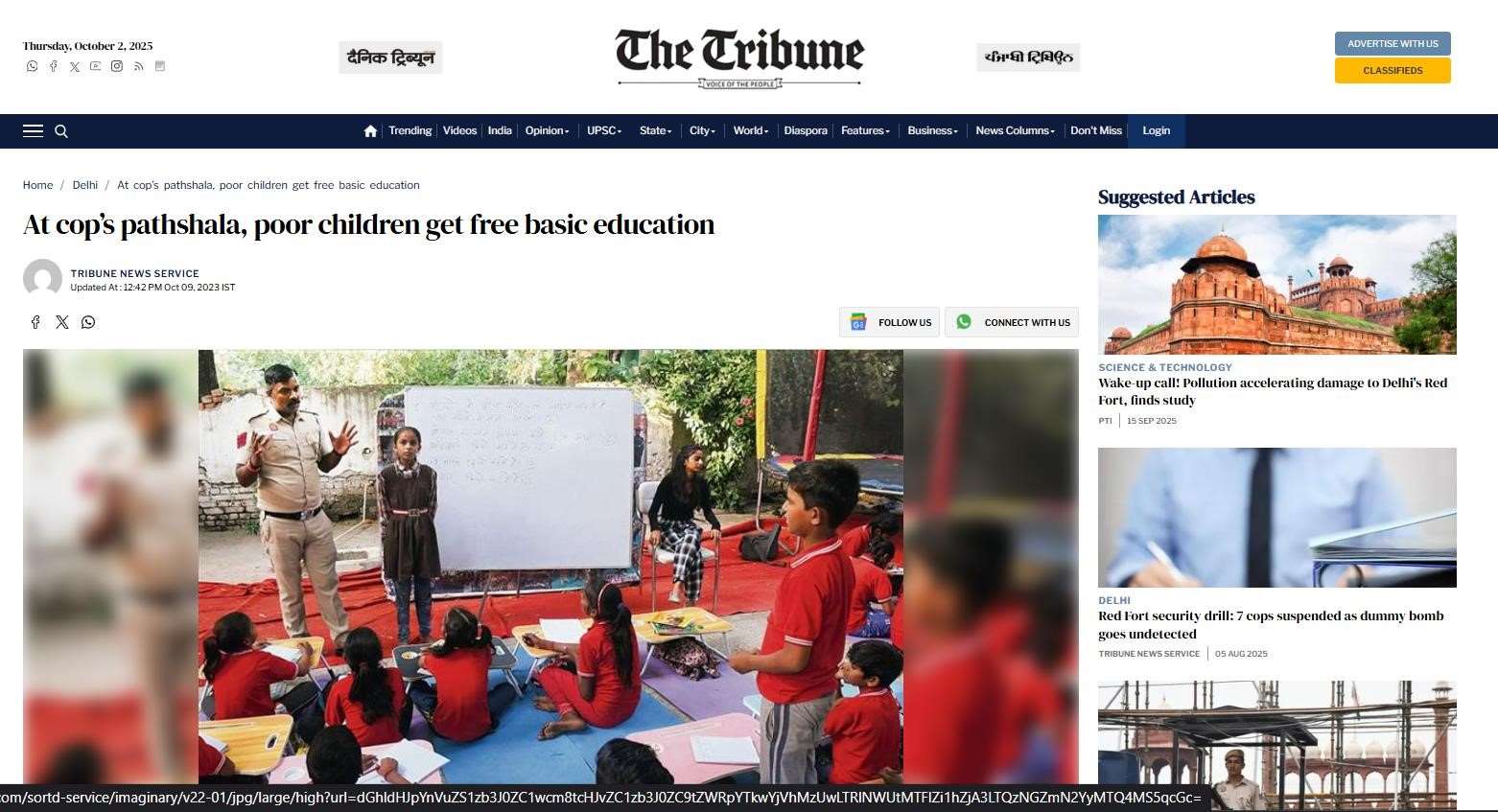 Than Singh Pathshala — The Tribune India feature